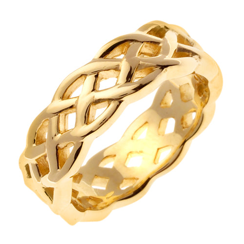 18K Yellow or White Gold Celtic Trinity Knot Ring