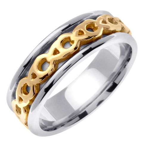 14K or 18K White and Yellow Gold Celtic Ring