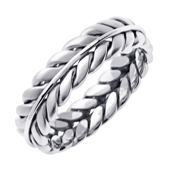 Sterling Silver Hand Braided Ring Band