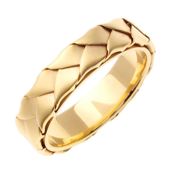 14K White or Yellow Gold Hand Braided Ring Band