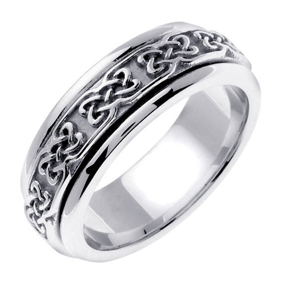 Titanium & Gold Celtic Knot Design Ring Band