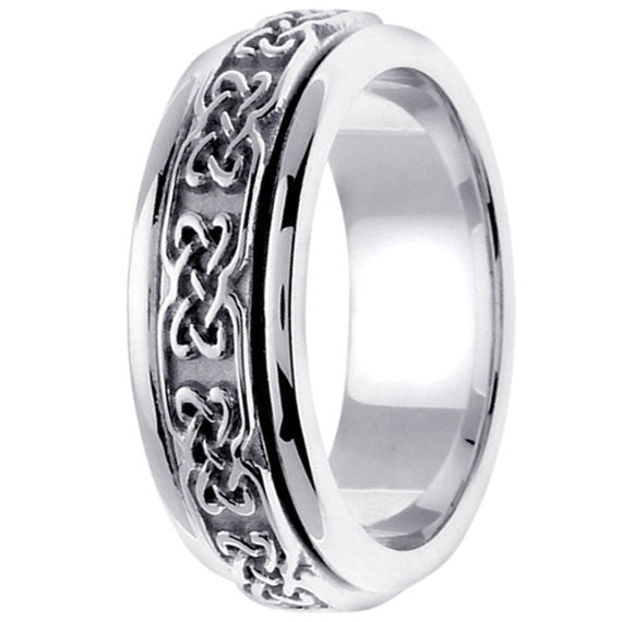 Titanium & Gold Celtic Knot Design Ring Band