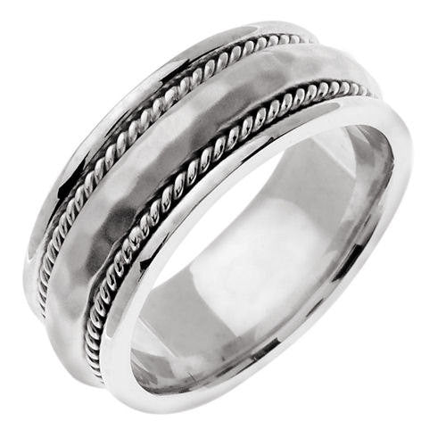 Domed Hammered Finish Ring Band