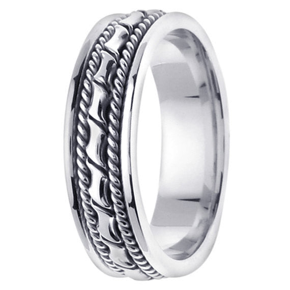 Titanium and Gold Hand Braided Ring Band