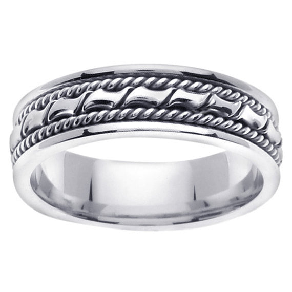 Titanium and Gold Hand Braided Ring Band