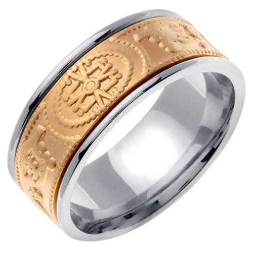 Titanium and Gold Celtic Mystic Ring Band