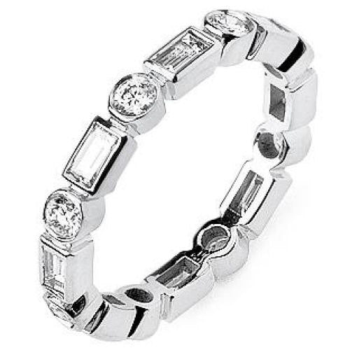 White Gold Bezel Eternity Ring Band