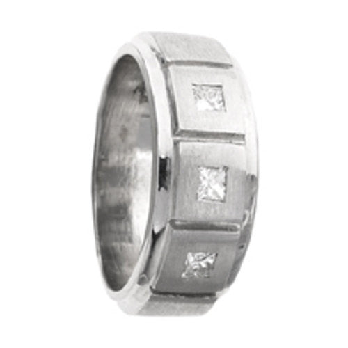 Three Stone Brick Diamond Ring Band