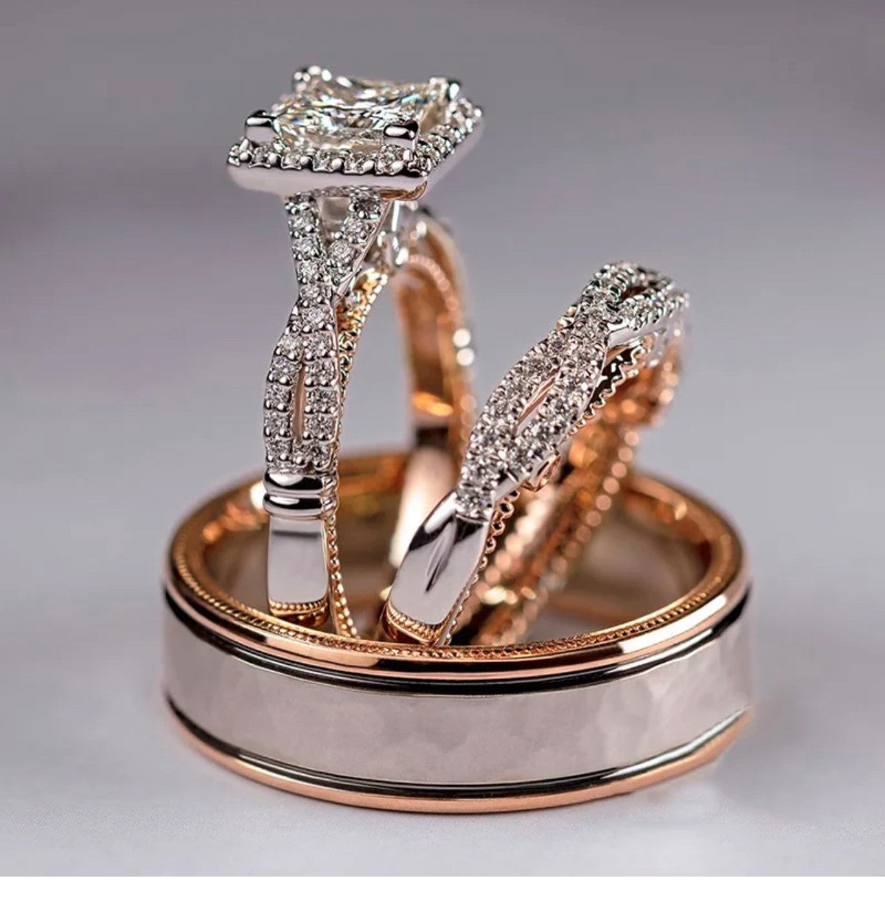 1.50ct 14K or 18K Two-Tone Gold Diamond Rings