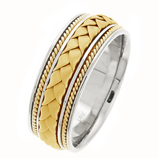 14K or 18K Two-Tone Gold Hand Braided Ring