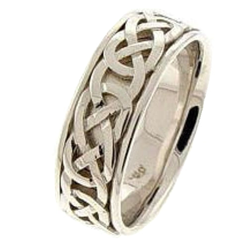 Titanium with 14K White or Yellow Gold Celtic Knot Ring