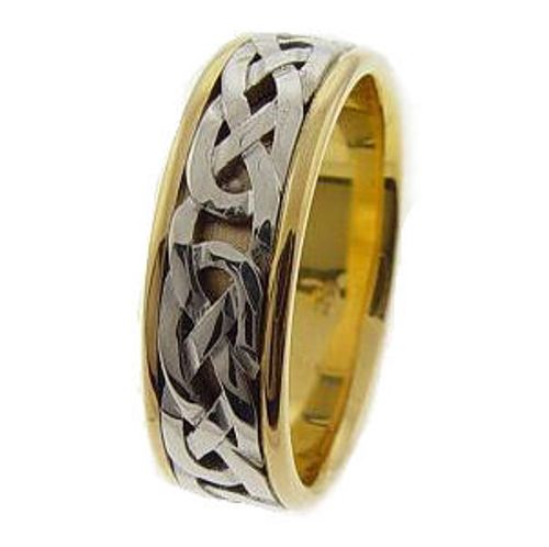 18K White and Yellow Gold Celtic Knot Ring
