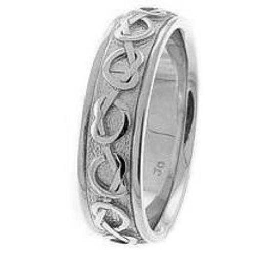 Titanium or Silver and 14K White Gold Celtic Knot Ring