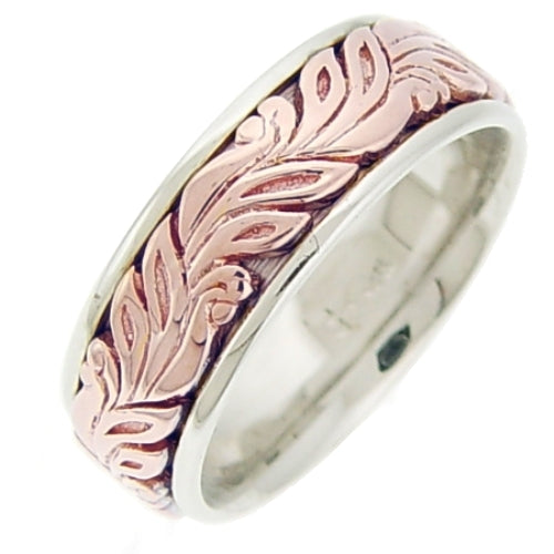 Silver and 14K Rose or Yellow Gold Celtic Ring