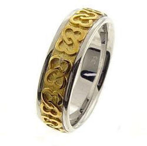 14K White and Yellow Gold Celtic Ring