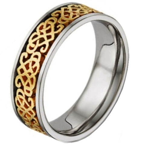 18K Rose or White/Yellow Gold Celtic Knot Ring