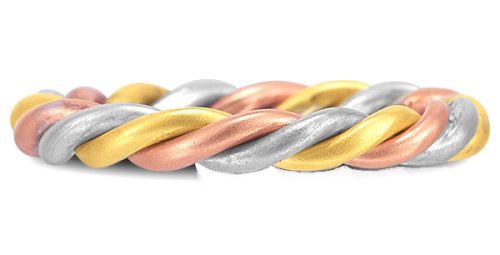 14K or 18K Tricolor Hand Braided Ring