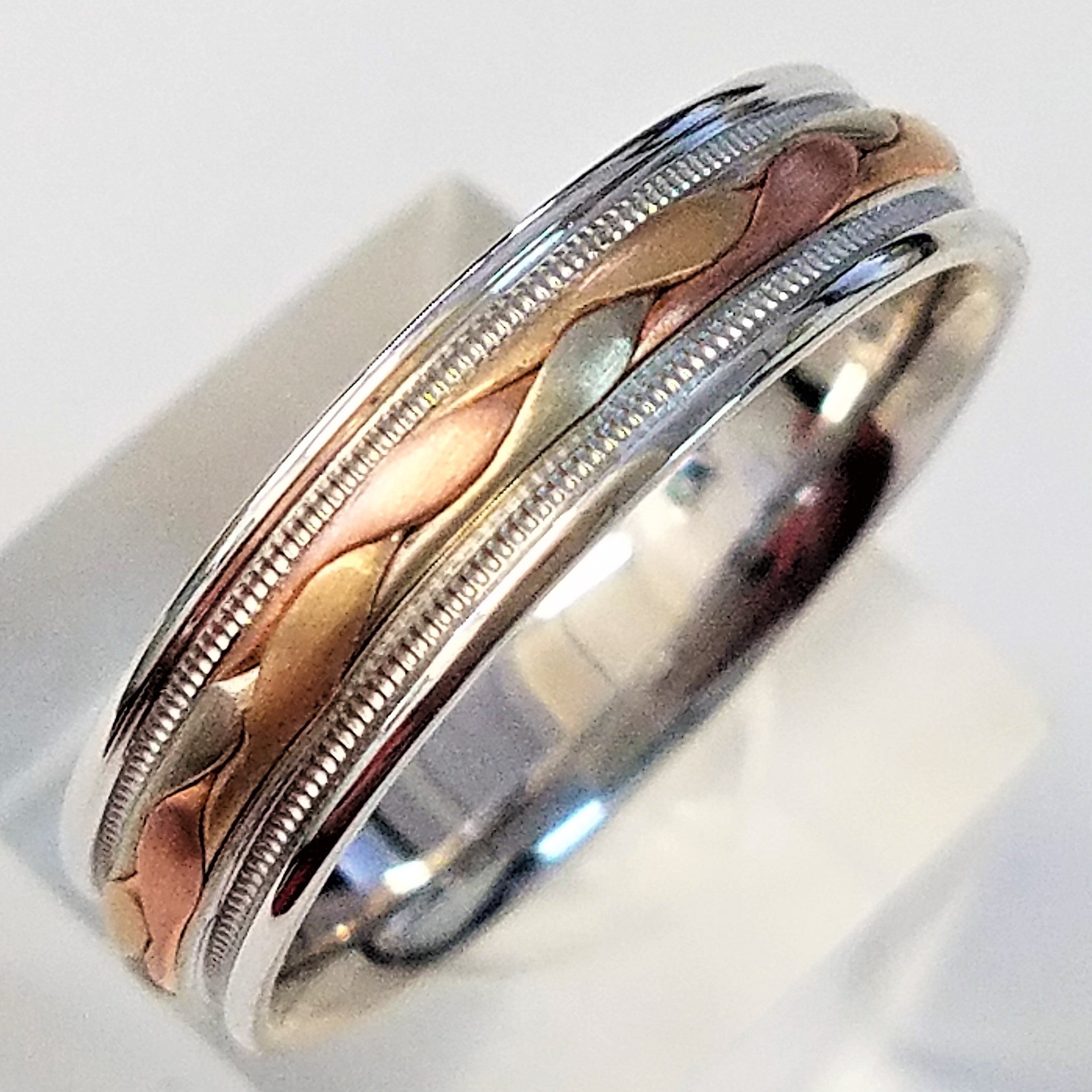 Ring One Hand Rose Gold Wedding Ring On Hand