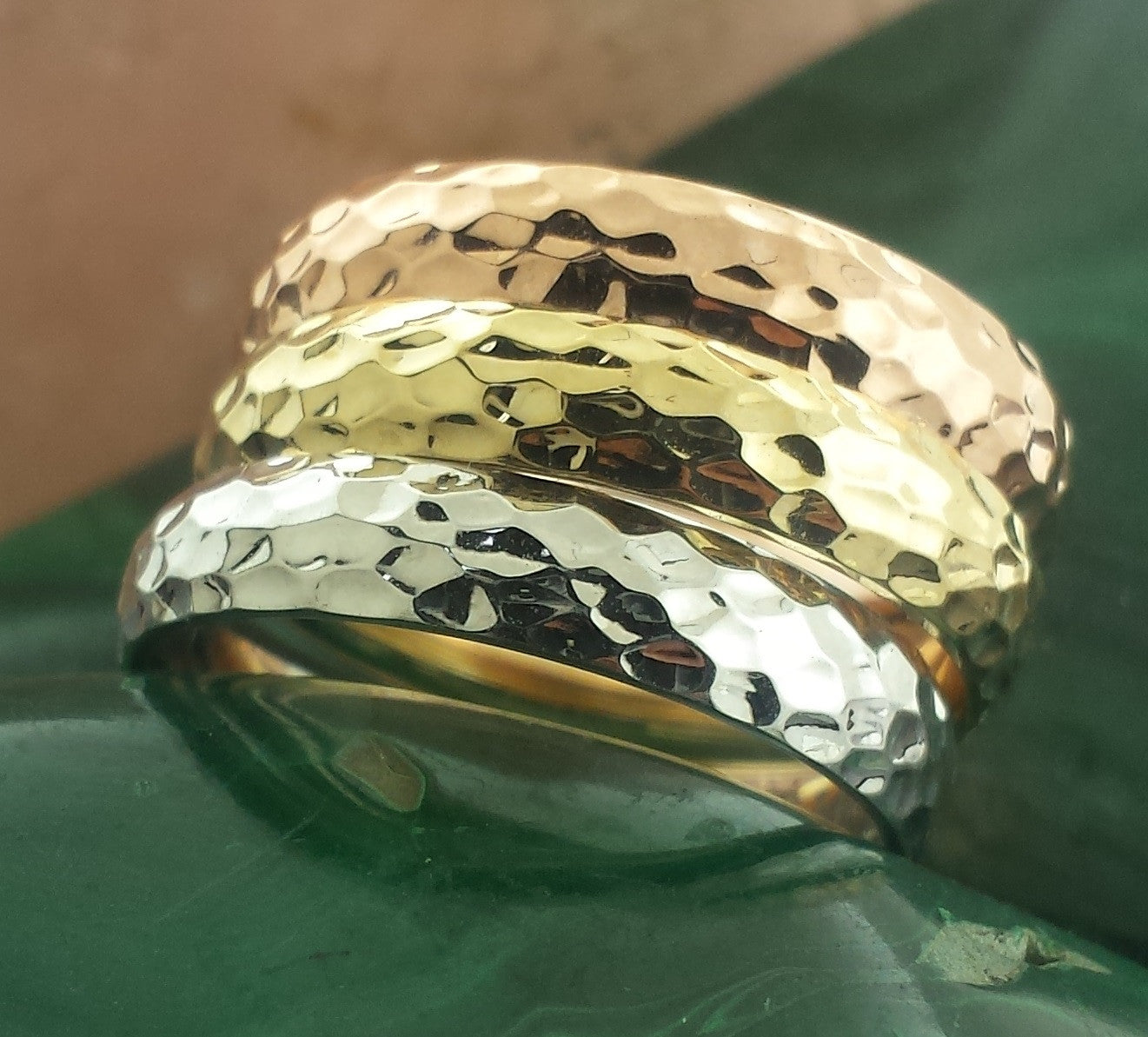 3MM Hammered Finish Ring Bands