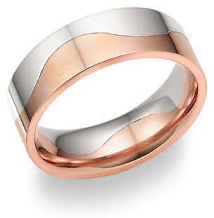 14K or 18K Two-Tone Gold Groove Ring