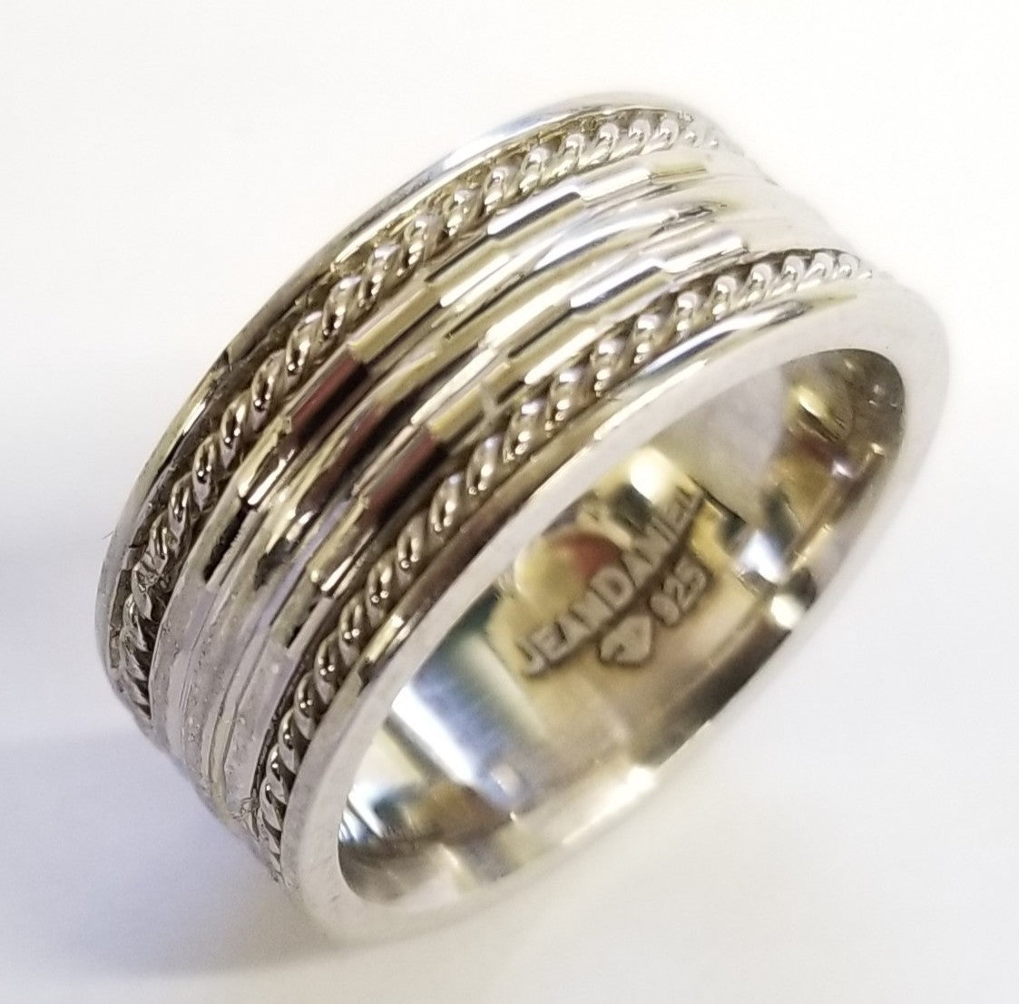 Silver ring Rope Edge Ring Band