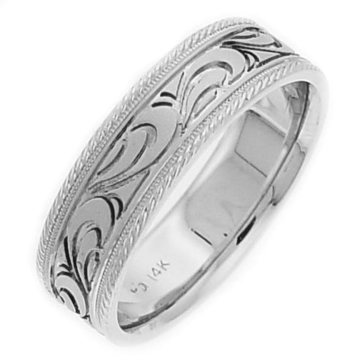 Hand Engraved Celtic Arc and Waves Design Ring