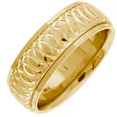 14K or 18K Yellow Gold Hand Carved Ring
