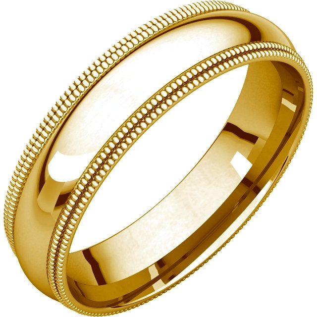 Traditional Double Milgrain Design Ring Band