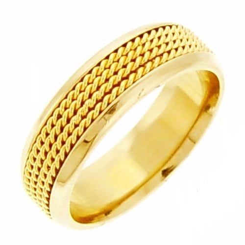 14K or 18K Yellow Gold Hand Braided Ring