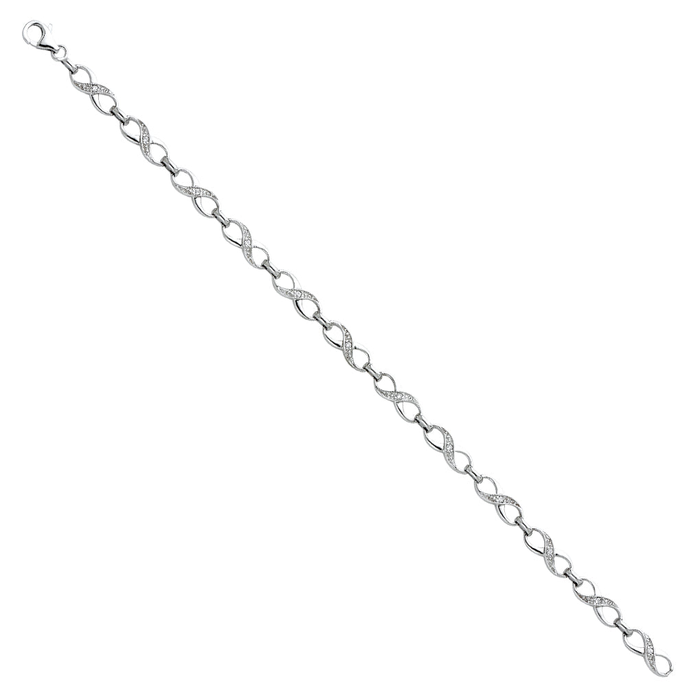 Diamond with Infinity Metal Link Bracelet