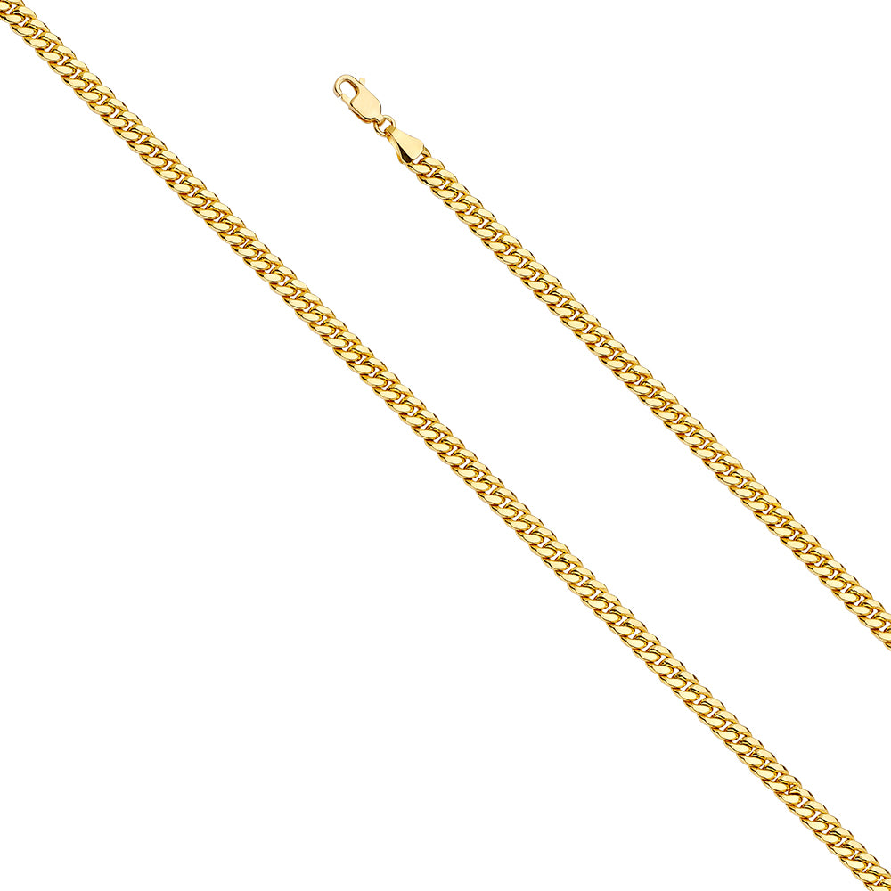 14k Gold Hollow Miami Cuban Chain Necklace 3.7 MM - 12 MM
