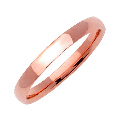 Plain Dome 14K Rose/Pink Gold 2MM Traditional Design Ring Band