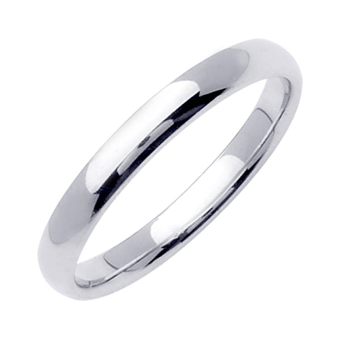 Platinum Plain Dome 3MM Traditional Design Ring Band