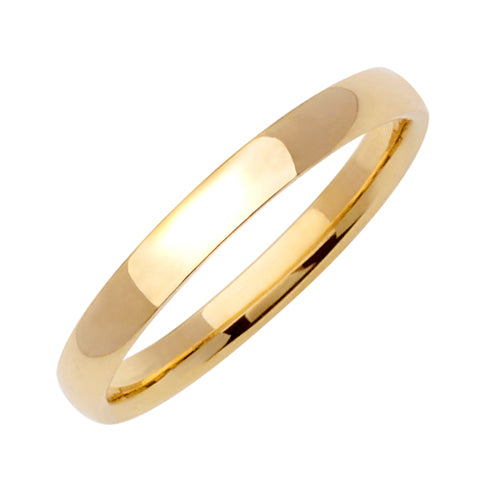 Plain Dome 18K Yellow Gold 3MM Traditional Design Ring Band