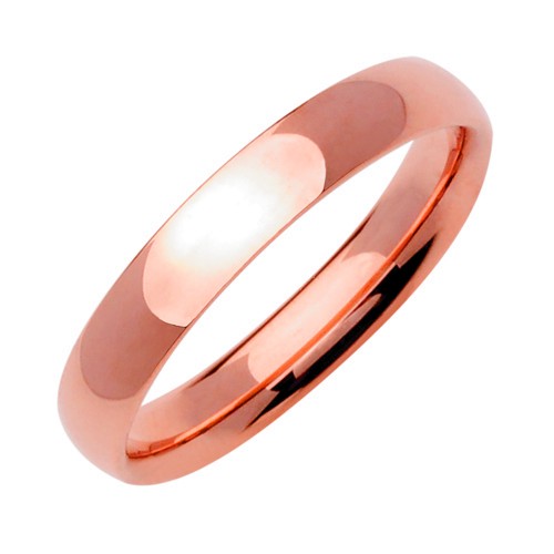 Plain Dome 14K Rose/Pink Gold 4MM Traditional Design Ring Band