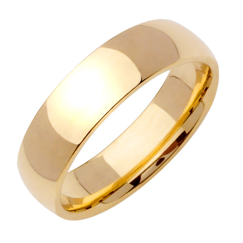 Plain Dome 14K Yellow Gold 7MM Traditional Design Ring Band