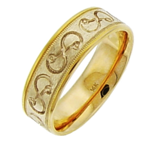 14K or 18K Yellow Gold Carved Center Ring