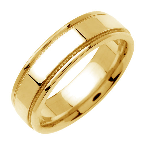 14K Yellow or Rose/White gold Milgrain Flat Ring