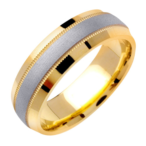 14K or 18K White and Yellow Gold Miligrain Ring