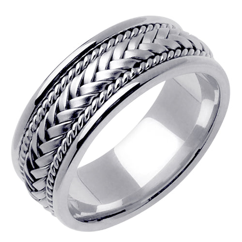 Silver Hand Braided Ring Band