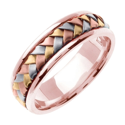 14k Rose/Rose/Tri-color Gold Wedding Band for Men and Women