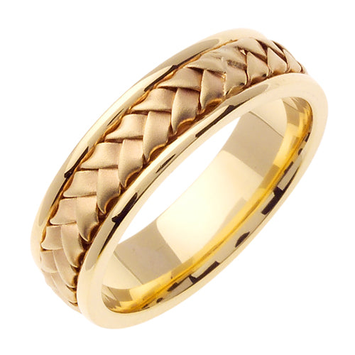 14K White/Yellow Gold Wedding Band for Men and Women
