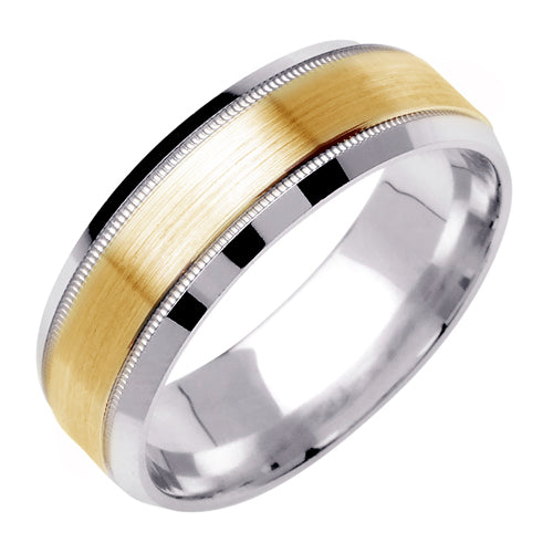 14K or 18K Two-Tone Gold Plain Ring