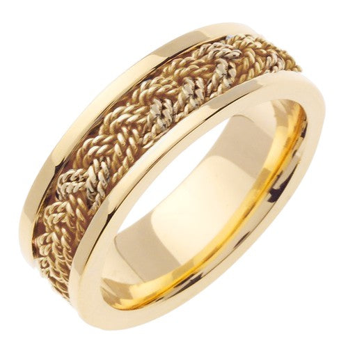 18k Rope Braided Ring- Yellow and White Gold