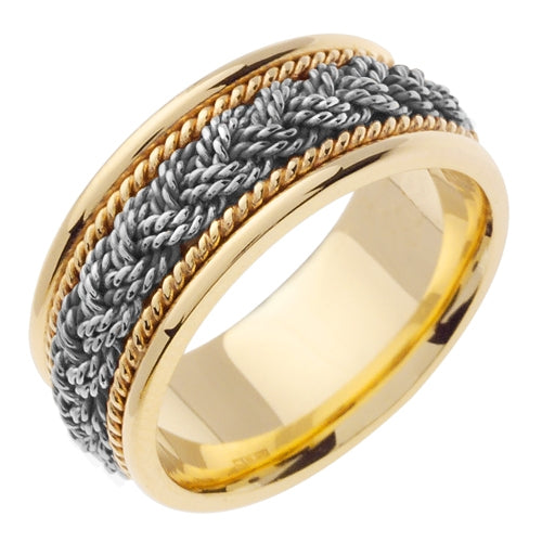 14K or 18K Yellow and White Gold Braided Ring