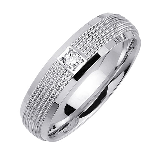 0.07ct 14K or 18K White Gold Diamond Ring