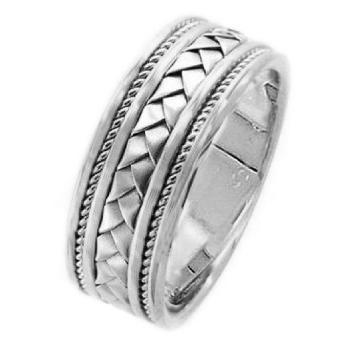 Silver (925) Hand Braided Ring Band for Men and Women