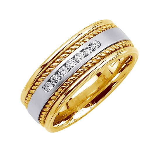 0.17ct 14K or 18K Two-Tone Gold Diamond Ring