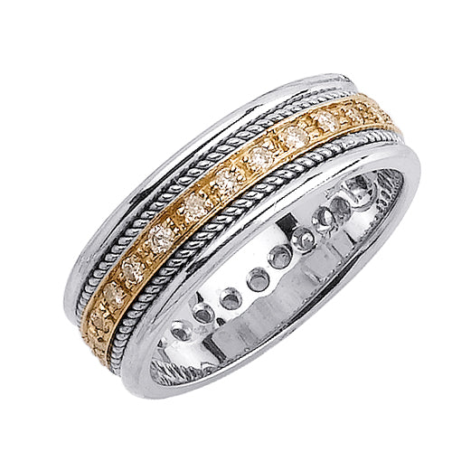 0.62ct 14K or 18K Two-Tone Gold Diamond Ring
