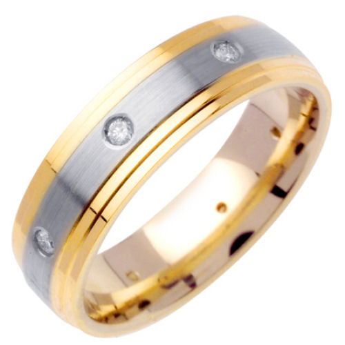 0.16ct 14K or 18K Two-Tone Gold Diamond Ring